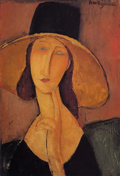 Portrait of Jeanne Hebuterne in a large hat Amedeo Modigliani
